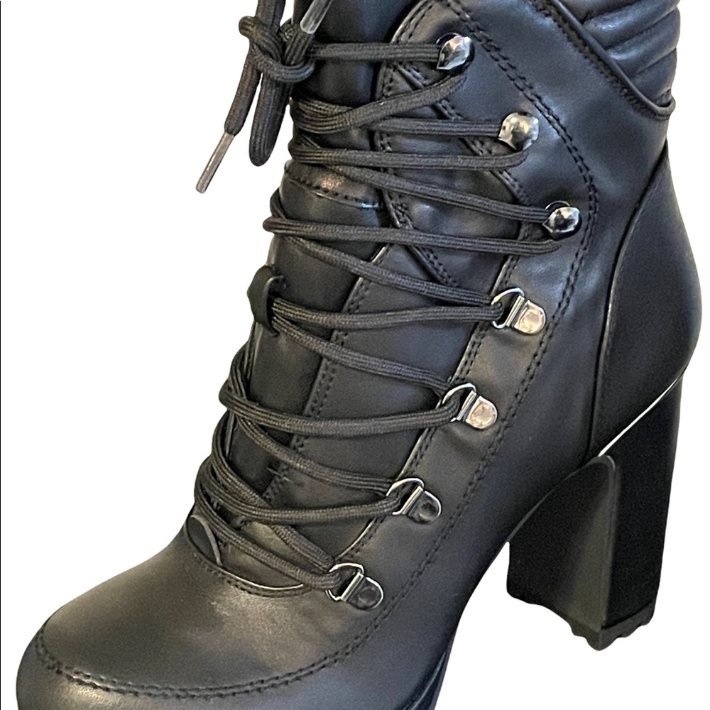 DKNY Lenni Leather Lace-Up Booties - Picture 3 of 5
